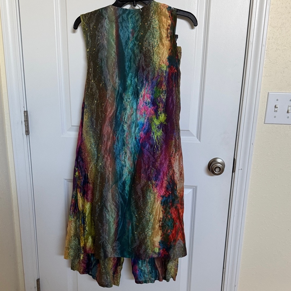 Bryn Walker women Zen Multicolor Layered Taffeta Vest and pants set - Picture 11 of 17
